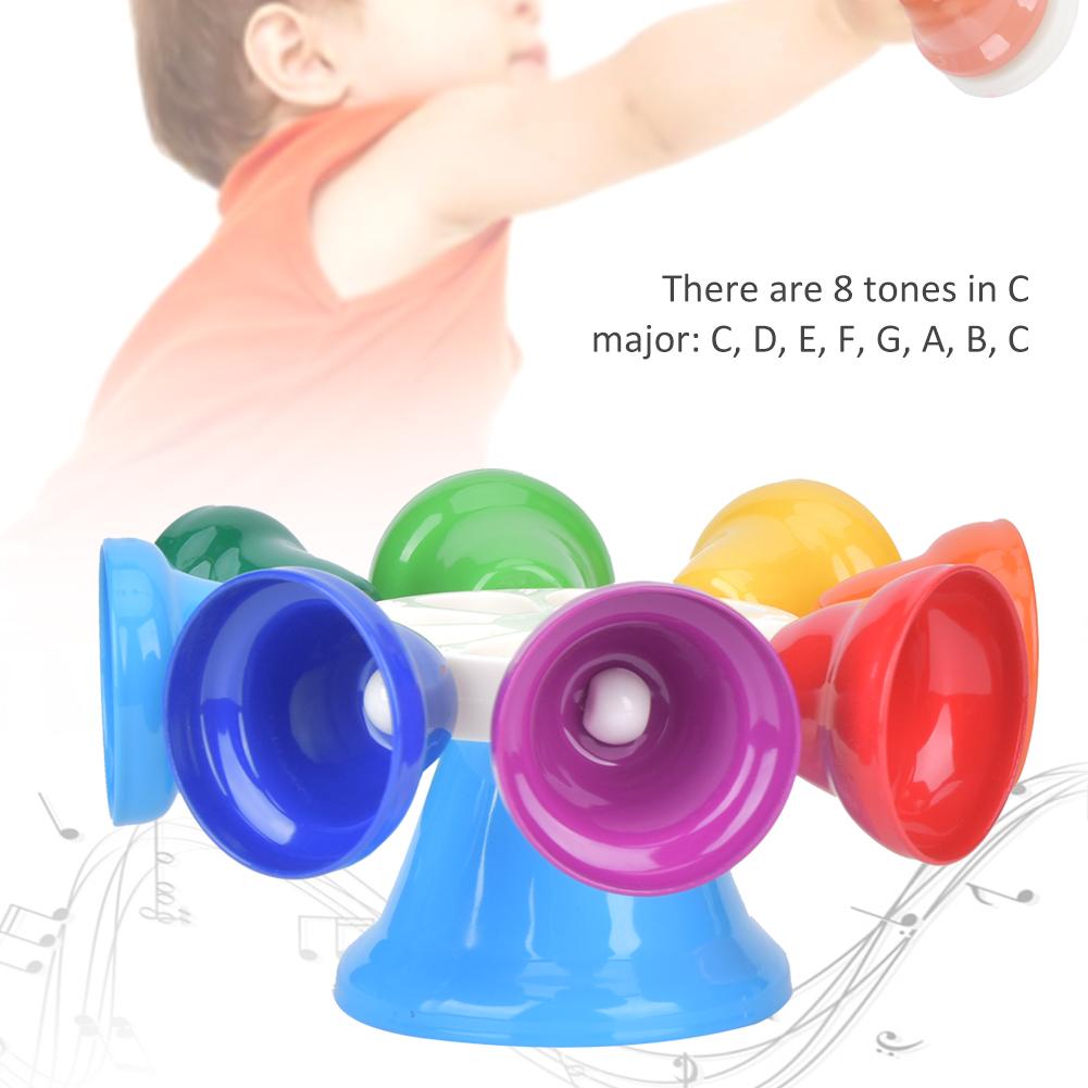 8 Tone Hand Bells Rainbow Color Children S Musical Tambourine Toys Instrument Accessories