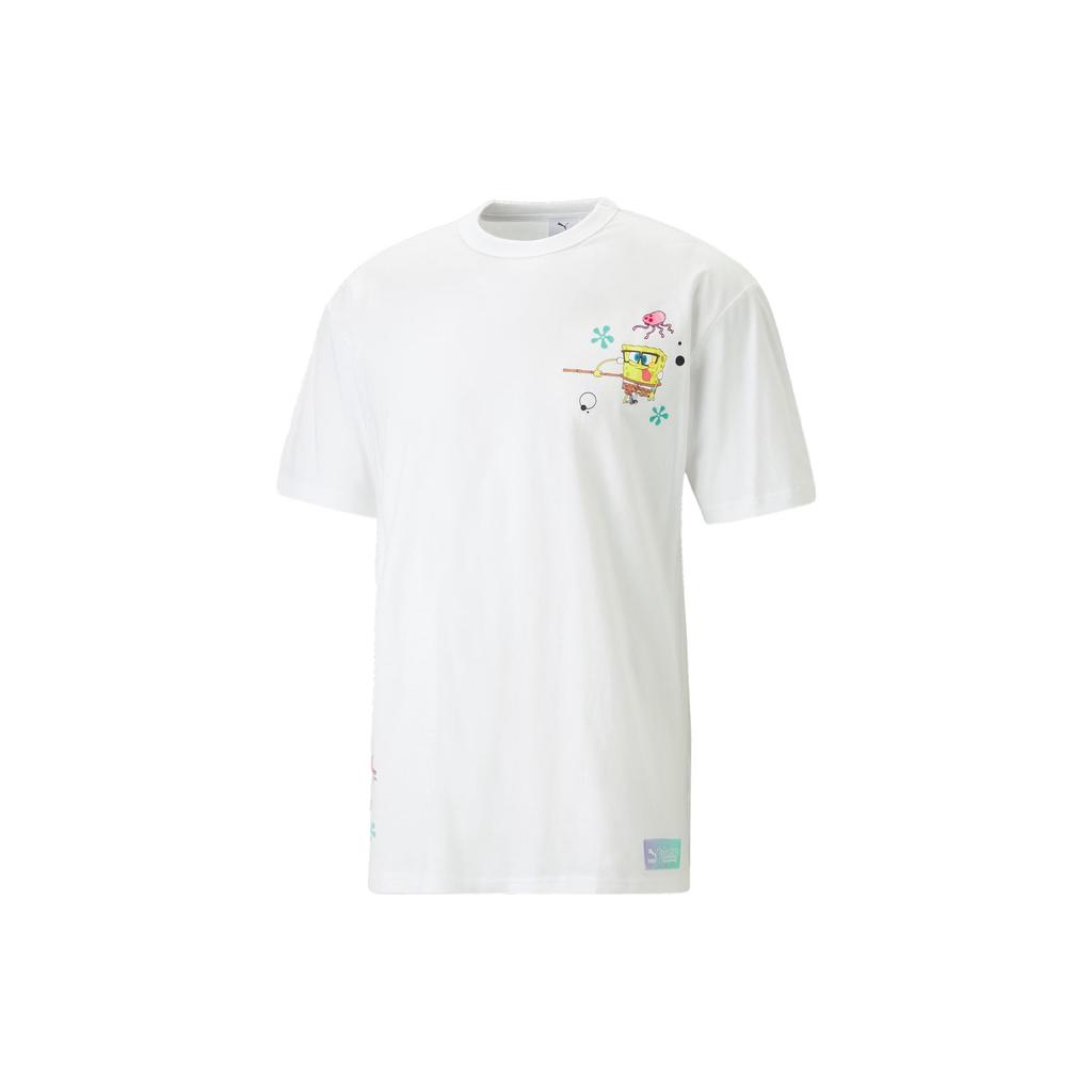New PUMA X SPONGEBOB T Shirts Unisex White 620691-02