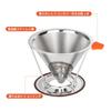 Moniko Coffee Dripper, Separable Stainless Steel Filter, 2-Layer Mesh, Paperless, Conical Shape, Lightweight, Reusable, 1-4 Cup Capacity