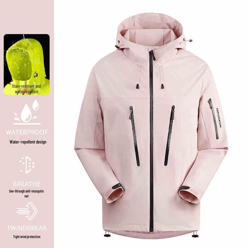 Big Brand Blue Assault Jacket 2025: Windproof, Waterproof, Stylish for Men & Women, Ideal for Spring & Autumn Mountaineering.