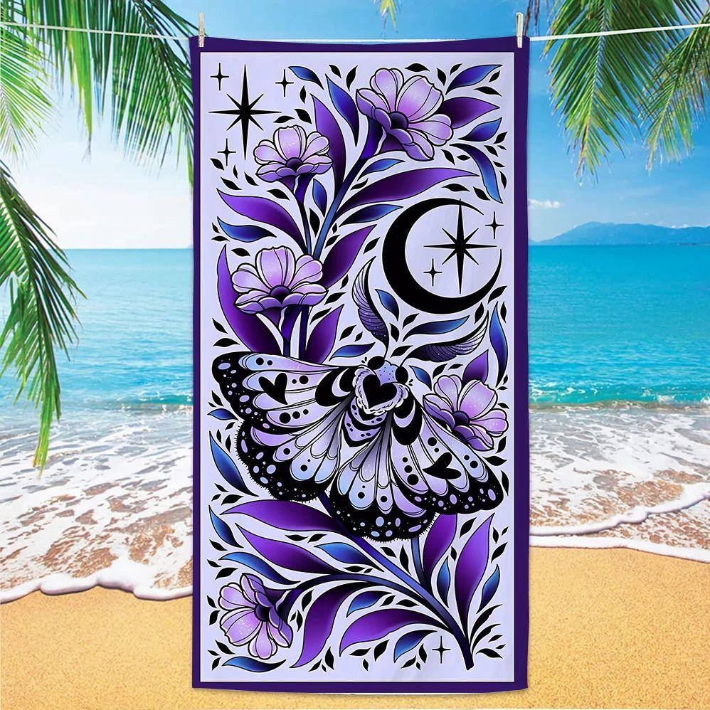 

Butterfly Beach Towel, Digital Printing Thin Quick-Dry Anti-Sand Microfiber Lightweight for Swim, Yoga, Travel, Gym, Gift W30*H60(CM)