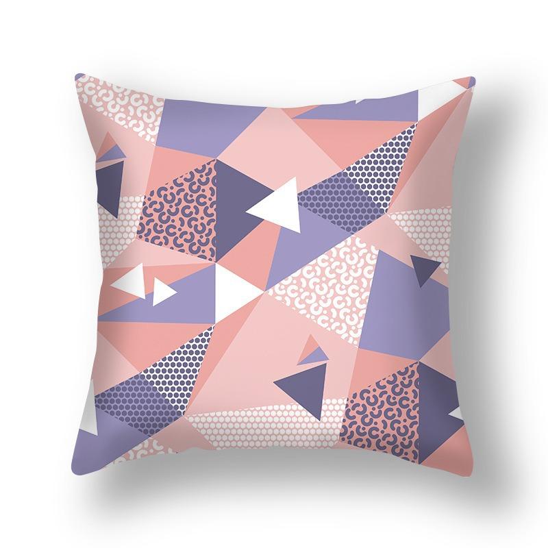 Simple Style Geometric Linen Pillow Case Home Sofa Decoration Bedside Lumbar Pillow Cushion