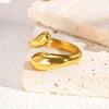 Minimalist Water Drop Ring for Women,Geometric Finger Ring,Stainless Steel Gold-plated Rings, Chic Jewelry Gift