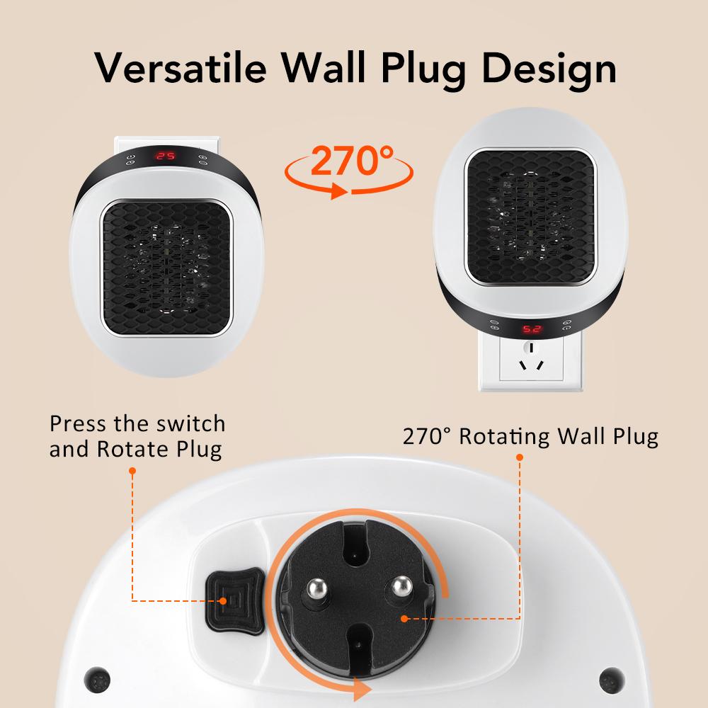Wall Outlet Space Portable Electric Heater Room Heater Home Appliance Warm Air Blower Winter Fast Warmer Machine Remote Control