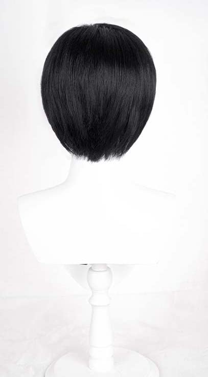 Heat-resistant Mushroom Cosplay Wig, Black, for Cosplay, Costumes, School Festivals, Includes Wig Net and Comb