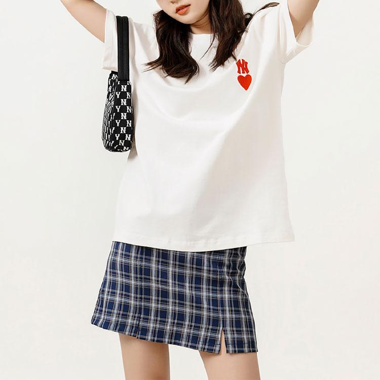 New MLB Set In Sleeve T Shirt Unisex White 3ATSH1023-50IVS