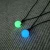 Retro Luminous Pendant & Round Bead Necklace