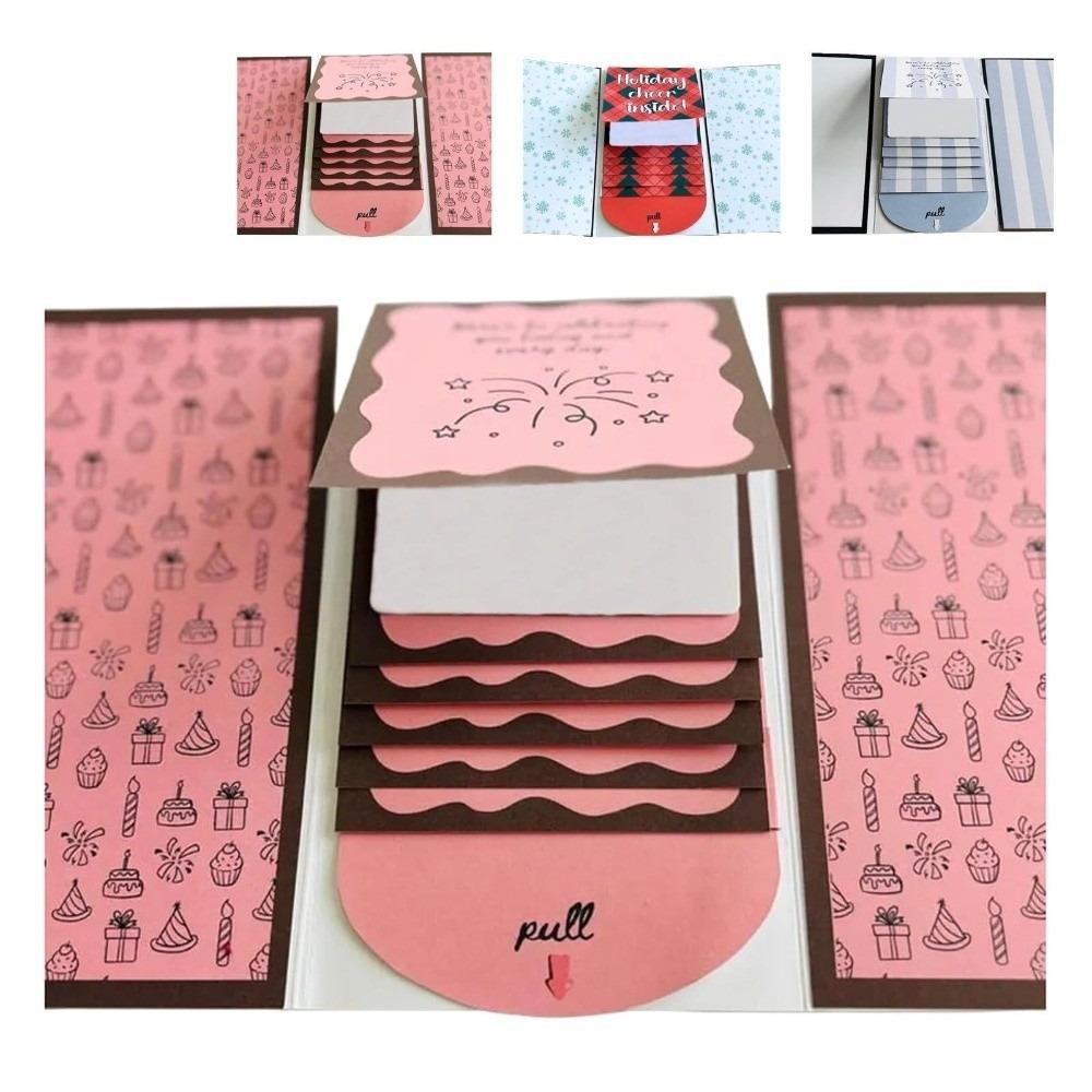 Waterfall Surprise Cards with Envelope Handmade Merry Xmas Gift Card Book