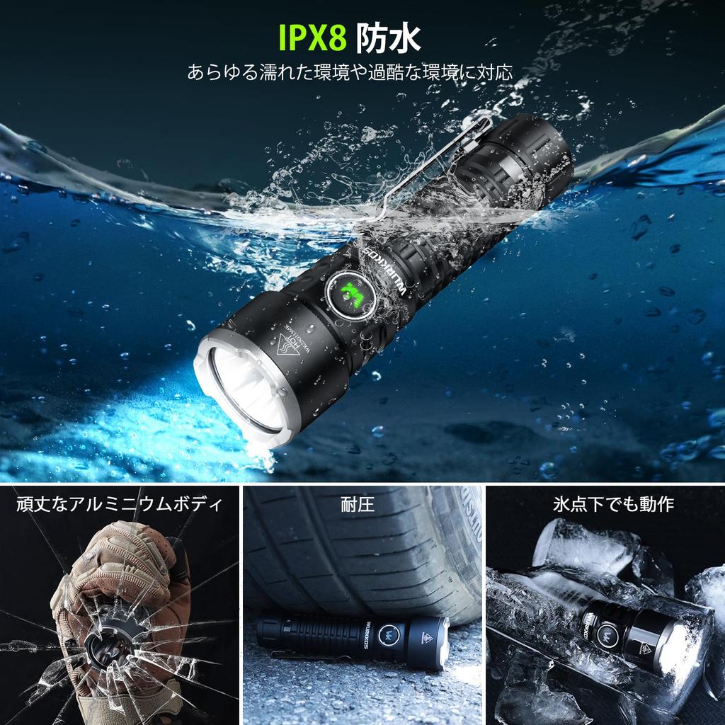 Wurkkos TS28 Rechargeable LED 3200 506m Beam Magnetic Fast 5000mAh High 8 Lighting 2 Operation IP68 Light for Outdoor and Emergencies Flashlight,