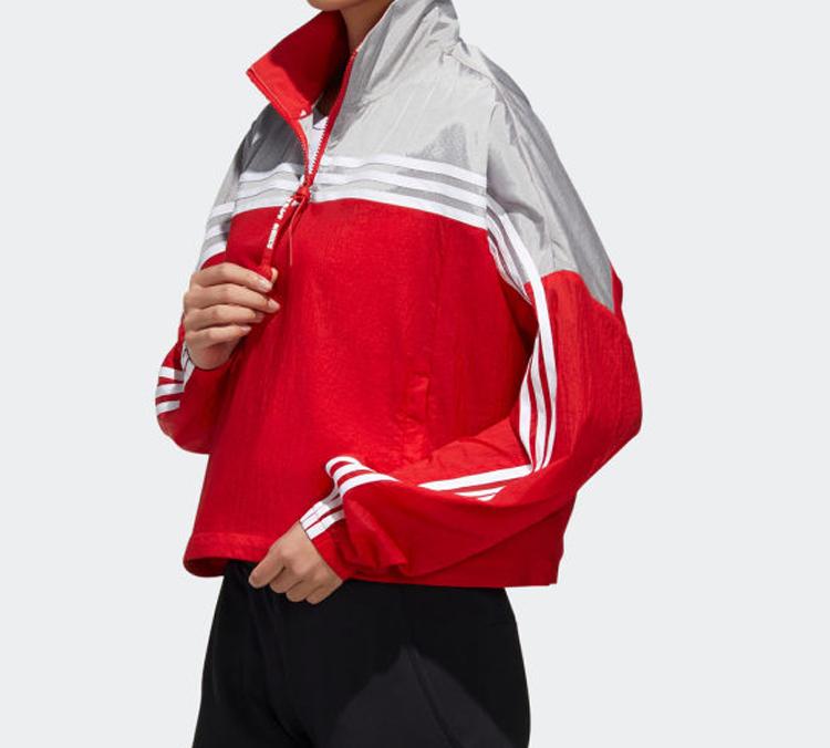 adidas Jackets Women's Red Gray Multicolor Stand Collar Moderate Other GJ9021