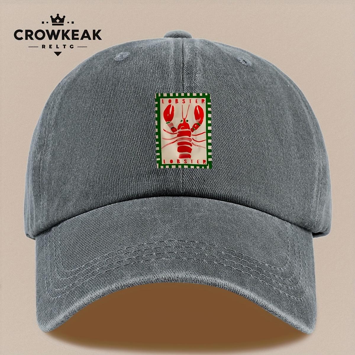 1pc Lobster Print Baseball Cap  Red Lobster  Green Accent Design Lightweight Breathable Hat for Men  Women One Size