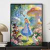 Disney Diamond Painting 5D DIY Full Circle Diamond Painting Kit Home Bedroom Wall Decor Crafts Alice Wonderland Mushroom Key Fantasy Art