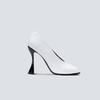 Fashion Show Style 10.5cm Irregular High Heels Spring/Summer Square Head Black White Fashion Sexy Professional Commuter Naked Shoes 43