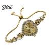 Classic Wristwatch for Ladies Women's Heart Shaped Bracelet Watch Rhinestone