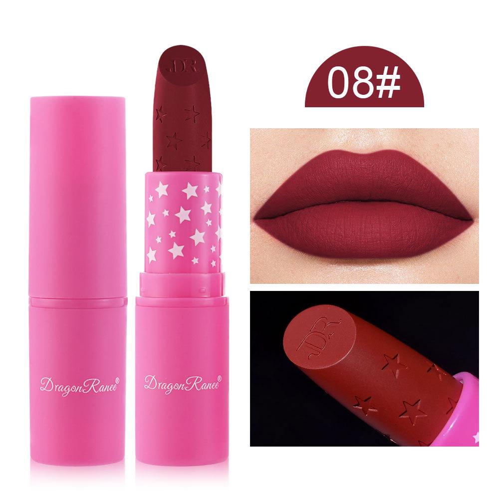 DragonRanee Cross-border Barbie Non-Fading Matte Lipstick in Rose Red Star