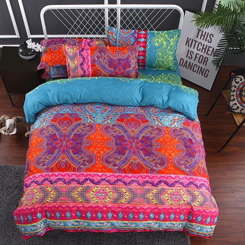 

Comforter Bohemian Style Bedding Set 3D Printed Soft Polyester Single Double Queen Size For Birthday Gift Christmas Decor Comforter (quilt)-EU Single(135*200cm)3pcs