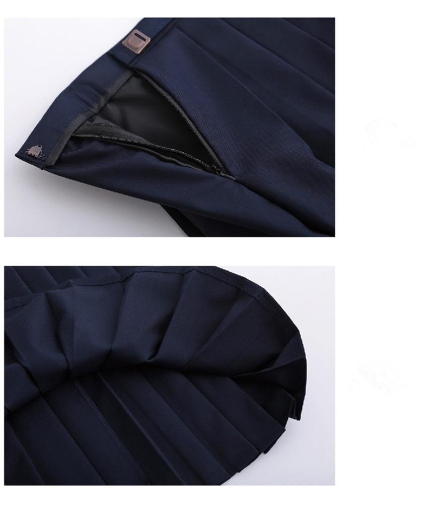 Navy Blue Sailor Uniform Set for Men and Plus Includes Long Red and Mini Perfect for School Cultural and [Somnvs258] Women, Size, Sleeves, Tie, Skirt.