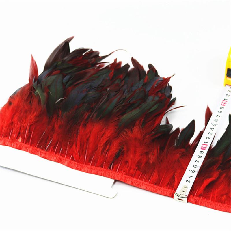10Meters/Lot White Colored Rooster Feather Trim Ribbon Tape Skirt Fringe Pheasant Feathers For Crafts Diy Jewelry Clothes Plumas