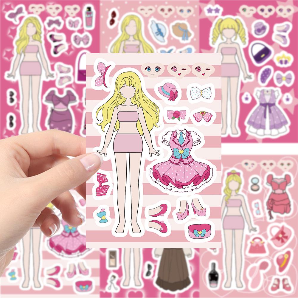 8 Styles of Girls' Dress-Up Stickers: Creative DIY Wardrobe & Phone Decoration