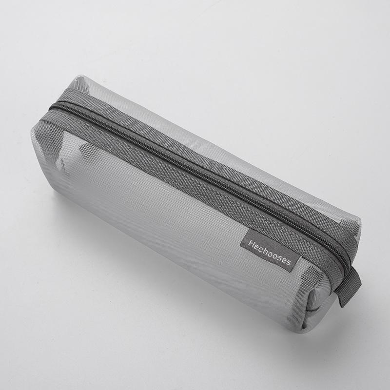 3D Minimalist Clear Mesh Pencil Case - Student Exam Large Capacity Portable Organizer