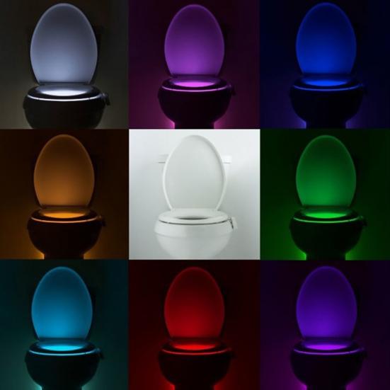 Toilet Bowl Light Energy Effective Motion Sensor 8 Colors LED