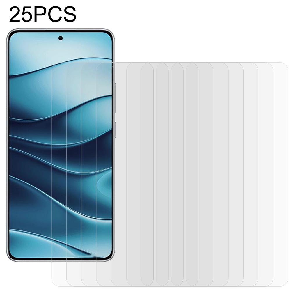 25Pcs For Xiaomi Redmi Note 14 5G/Note 14 4G (163.25x76.55x8.16mm) Tempered Glass Screen Protector High Definition