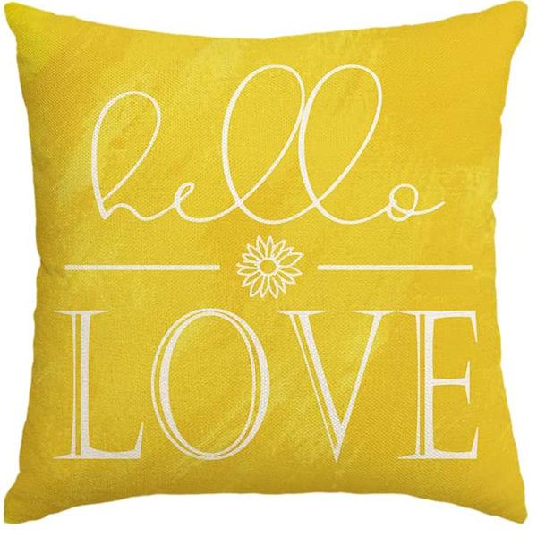 Summer Sunflower Pillow Case Linen Print Sun Flower Home Sofa Pillow Plant Flower Pillow