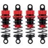 TRZX 4pcs RC Shock Absorbers, Front and Rear Shock Absorbers, 55mm and 62mm, Upgrade Parts for Tamiya TT02 1/10 RC Drift Car (62mm Red)