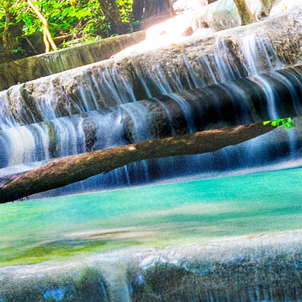 Three-Piece Beautiful Landscape 3D Bedding Stream Waterfall Printing Quilt Cover Home Textile Batch