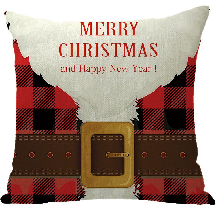 New Santa Claus Christmas Tree Printed Cushion Car Sofa Cushion Set Christmas Decoration