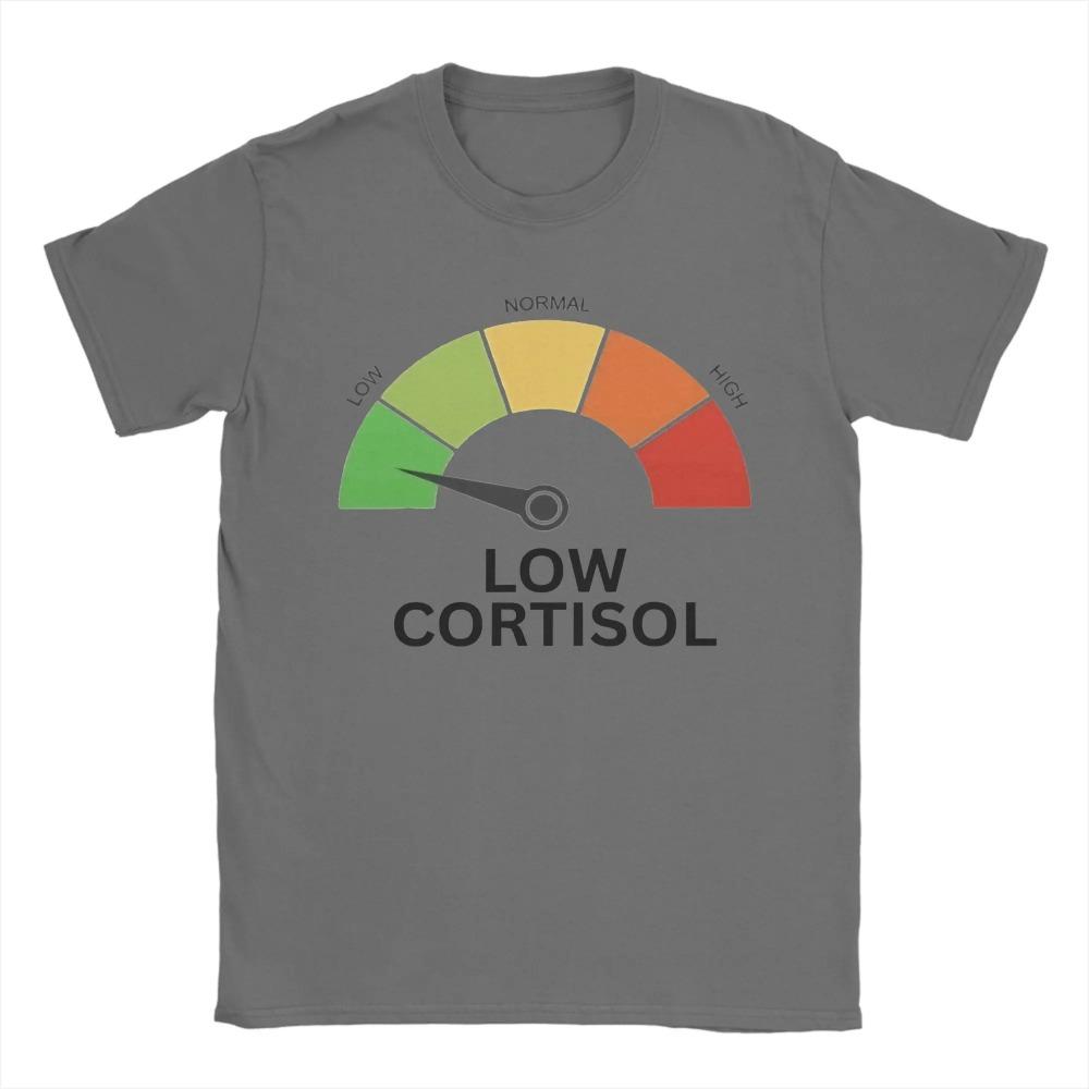 Low Cortisol Level Meme T Shirt Beach Cotton T Shirts for Man Trendy Cool Casual Tee Shirt Short Sleeves Tops