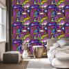Purple Graffiti Wallpaper for Living Room and Bedroom 50x1000