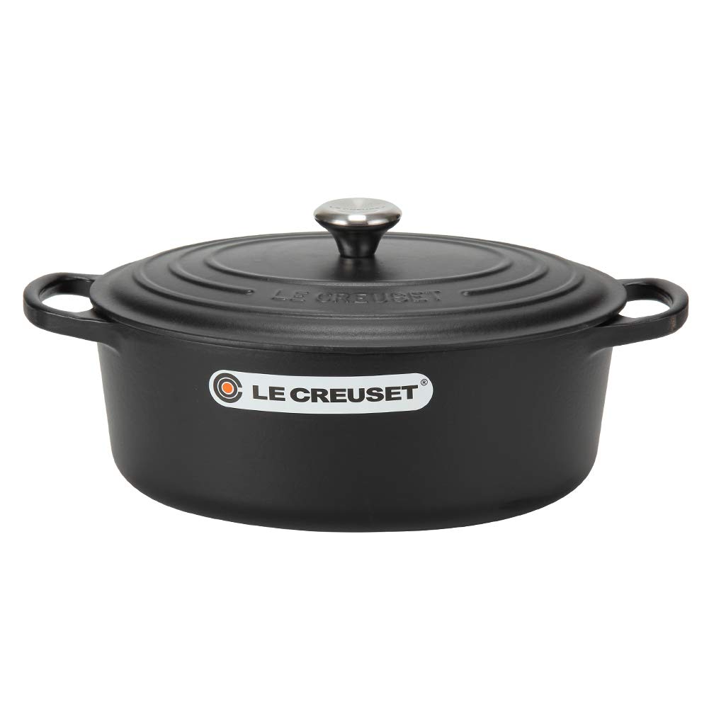 

Le Creuset SIGNATURE Фірмова Овальна Кокотниця 27 см Овальна Кокотниця Чорна Матова Чорна Каструля Нове Життя [Le Creuset] Дворучна [Товар]
