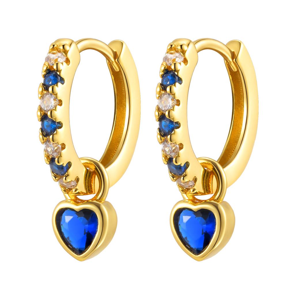 Women's Small Huggie Hoop Earrings, Heart Cubic Zirconia Dangle Earring,fashion Puncture Jewelry Ear Accessories