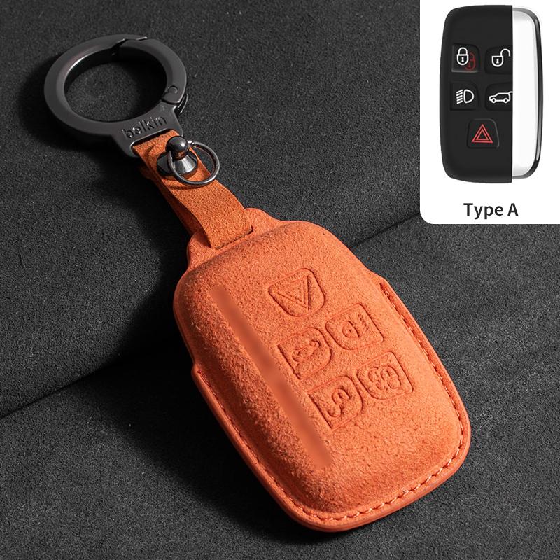 Wildleder Auto Schlüsselhülle Abdeckung Für Land Rover Range Rover Sport Evoque Velar Discovery 5 Sport Auto Schlüssel Schutzhülle Zubehör