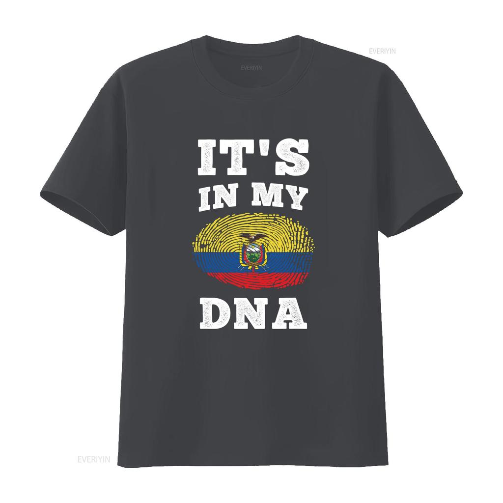 Ecuadorian Pride T Shirt Its In My Dna With Ecuador Flag Print Unique Ethnic Design Vintage Fashion Soft Comfortable