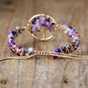 Natural stone Tree of Life amethyst hand-woven bracelet couple jewelry