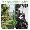 Long Handle Fruit Picker Metal Fruit Harvesting Claw with Cloth Bag Stainless Steel Pole Adjustable Tree Fruit Harvester for Apples