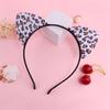 Leopard Print Cats Ear Headband for Casual and Formal Plush Anime Ear Hairband Roleplay Props Hairband for Adult Kids