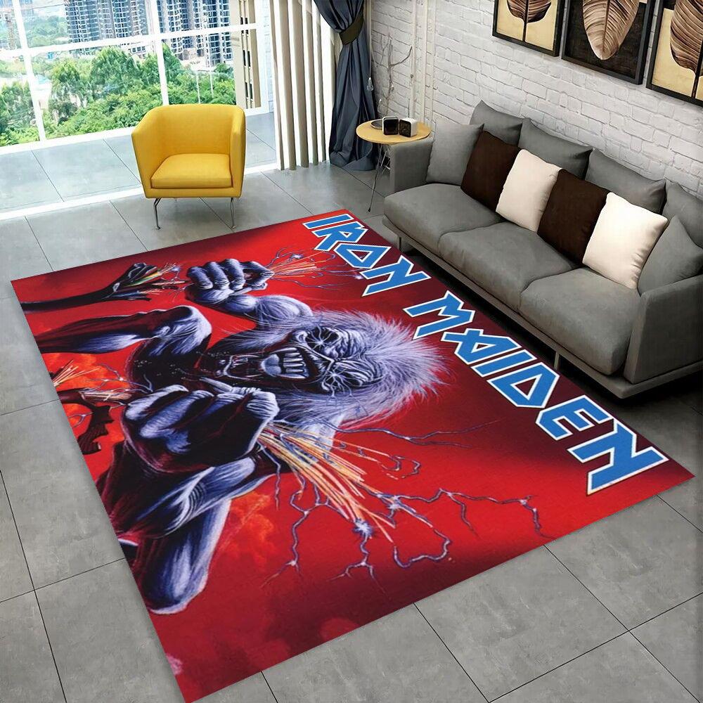 3D I-Iron-M-Maidens Metal Musik Teppich Teppich für Wohnzimmer Schlafzimmer Dekor, Kinder Spiel Rutschfest Dekoration für Sofa Fußmatte Geschenk