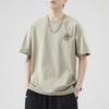 260g Heavy Japanese Loose Ice Silk Short-sleeved T-shirt Men's Summer Casual Print