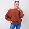 Damen Casual Fashion Strickwaren Einhals Fledermausflügel Pullover Saum Elastisch Weich Atmungsaktiv Pullover Locker Einfach Einfarbig Bequem Faden Strick Tops