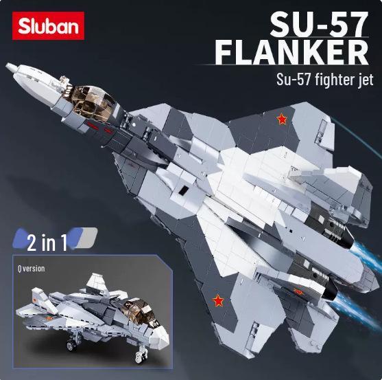 Xiao Luban Su-27 Fighter Jet Assembly Model: Military Building Blocks Toy for Kids