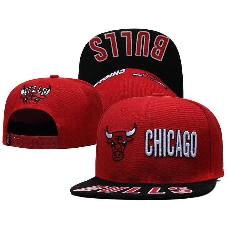 Flat Brim Embroidered Baseball Cap Adjustable Sport Sun Hat Bulls Team