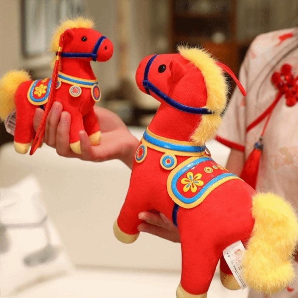 Mascot Dolls Cartoon Horse Doll Soft Zodiac Pony Figurine Horse Plush Toys  Chinese New Year