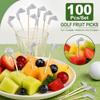 100Pcs/Set Golf Club Head Design Disposable Golf Cocktail Picks Fruit Skewers  Golf Theme Party