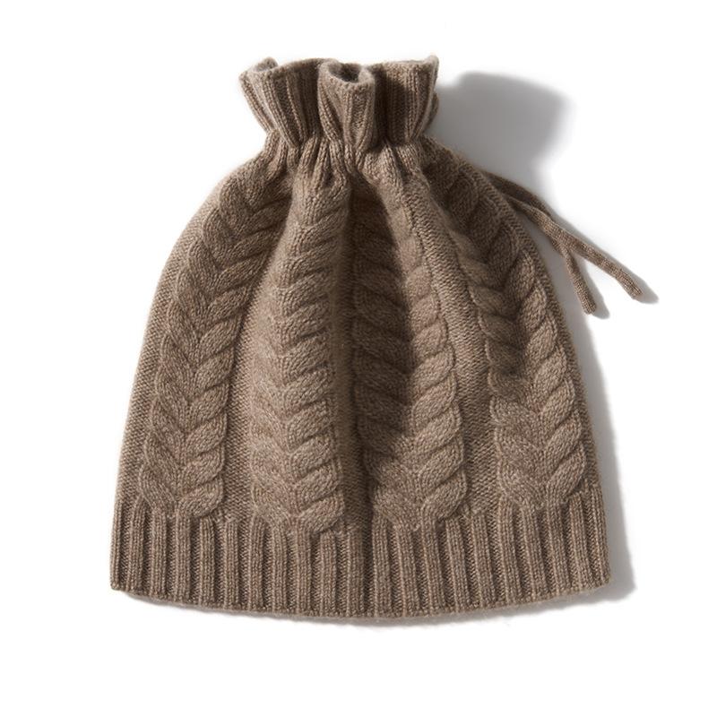 

Мягкий кашемир Осень и Зима Новый стиль Женская передняя и задняя строчка Кулиска Простая теплая вязаная повседневная шапка-бандана One size