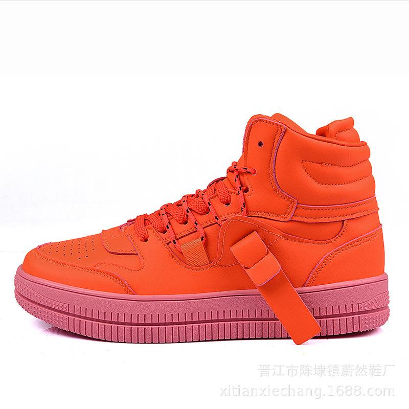Chaussures pour Homme en Viscose Talon Plat Bout Rond Quotidien Cuir Givré Rose Hautes