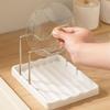 Space-Saving Pot Lid Organizer With Drip Tray Keeps Countertops Dry & Tidy Holds Lids & Spoons Sturdy Stand For Stovetop Cooking