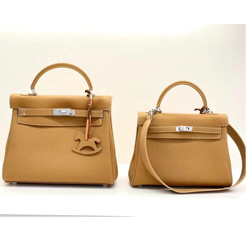 Silver Buckle Bag With Wide Shoulder Straps TOGO Head Layer Genuine Leather Silver Buckle Mesh Red Sea Anemone Purple Women's Bag